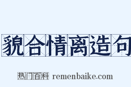 貌合情离造句是什么意思的图片